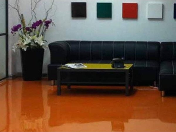 Orange lounge floor