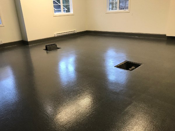 Finished charcoal floor