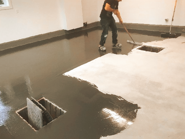 Technician spreading epoxy